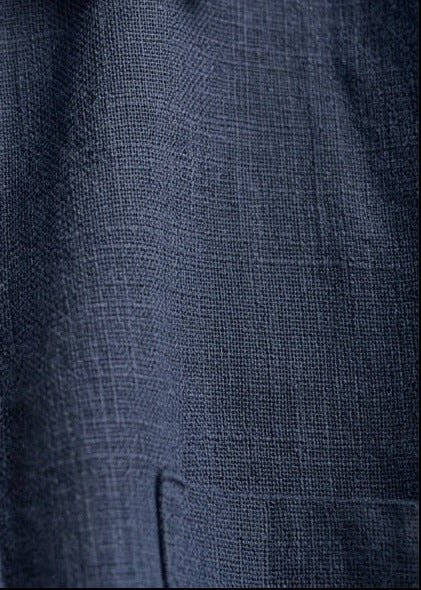 Wilsren's Men Linen Textured Shirt - Navy