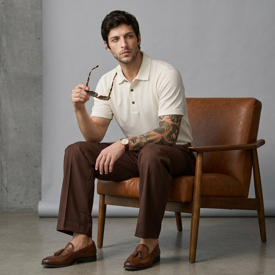 Men's Old Money Combo | Off White & Brown