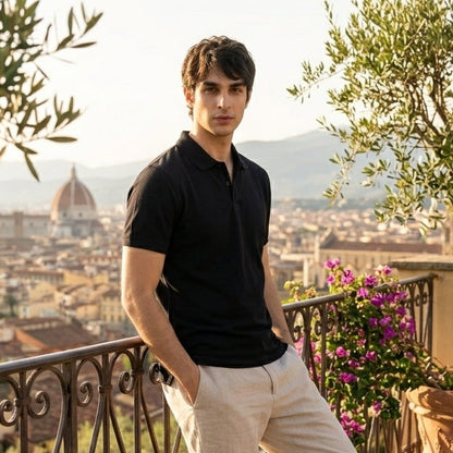 Men's Premium Black Polo Shirt