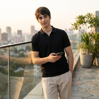 Men's Premium Black Polo Shirt