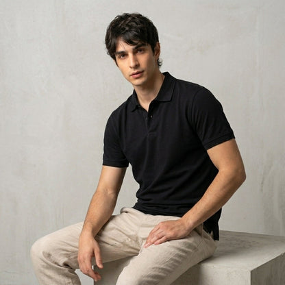 Men's Premium Black Polo Shirt