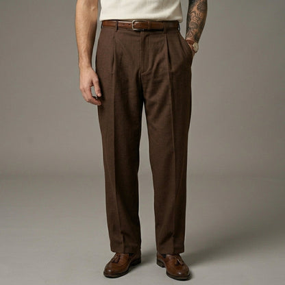 Men's Premium Brown Trousers | Cotton Blend
