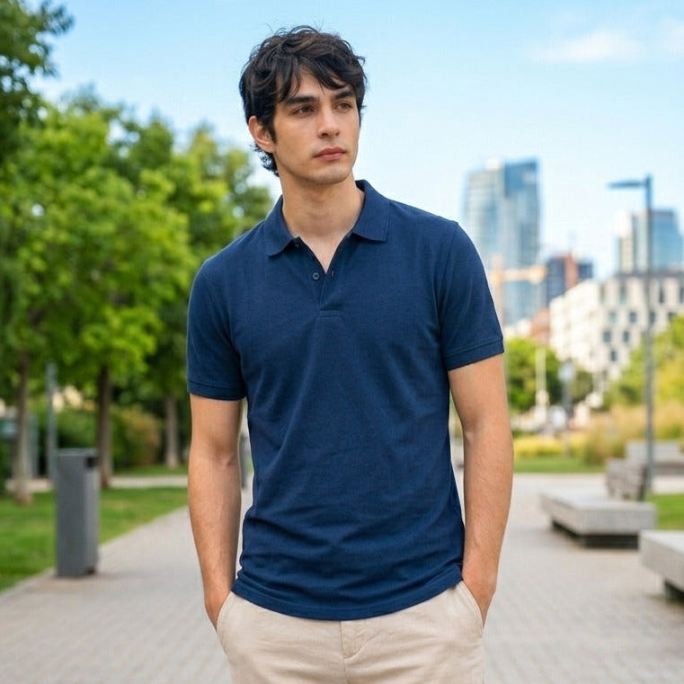 Men's Premium Navy Blue Polo Shirt