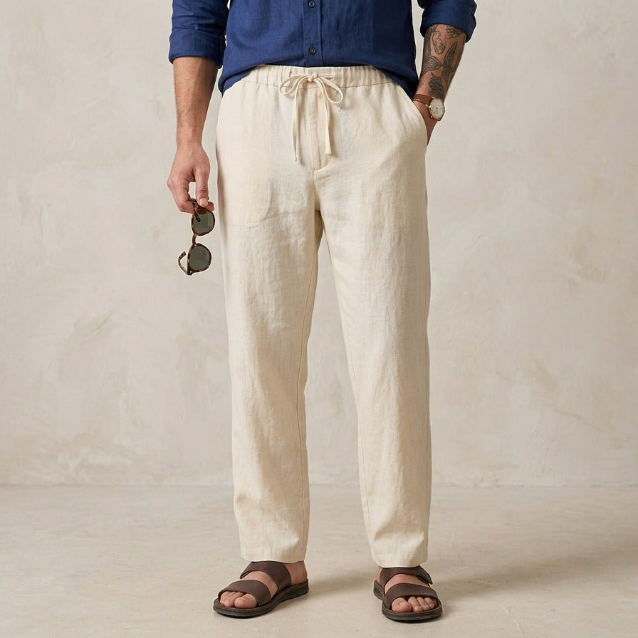 Men's Premium Off-White Linen Trouser