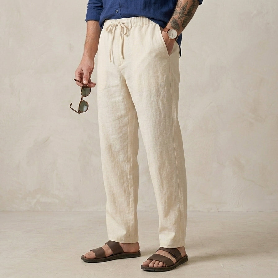 Men's Premium Off-White Linen Trouser