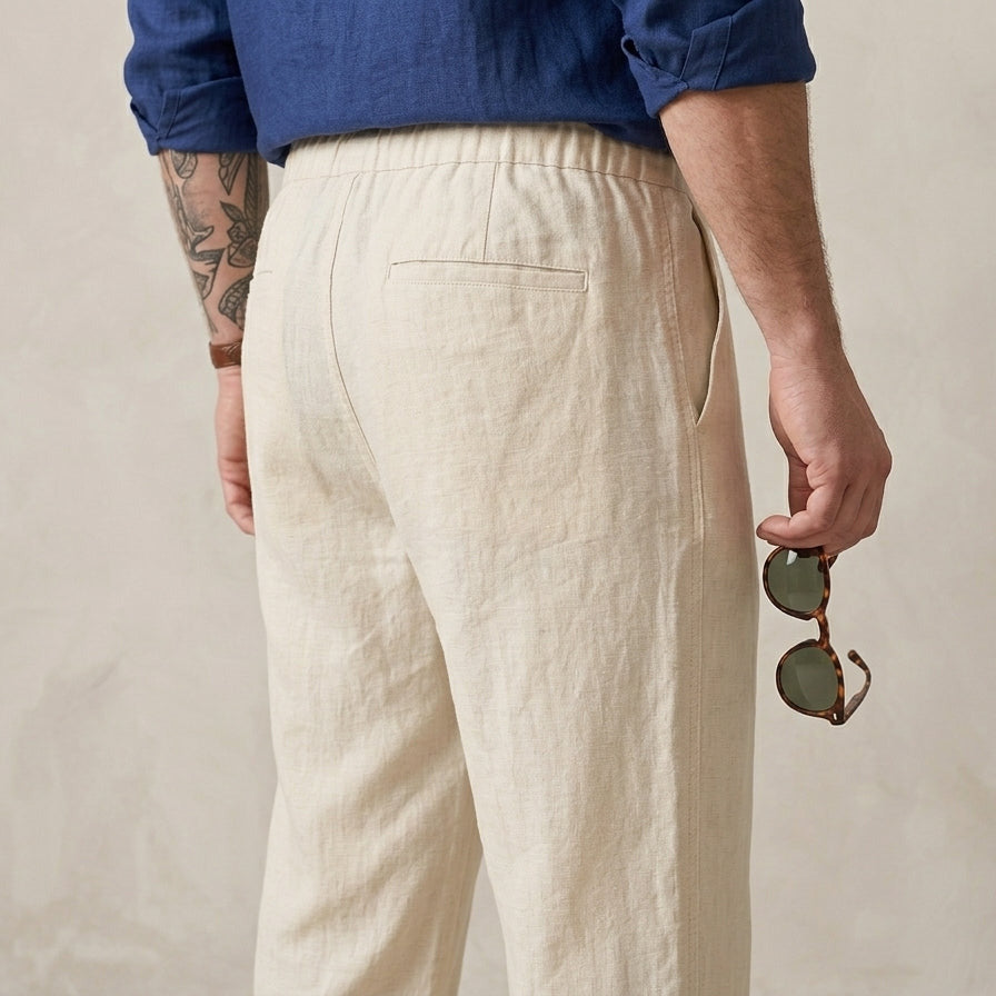 Men's Premium Off-White Linen Trouser