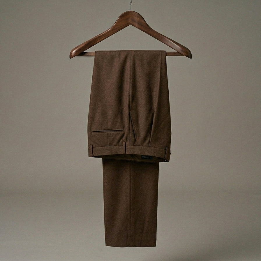 Men's Premium Brown Trousers | Cotton Blend