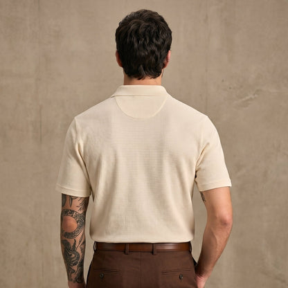 Premium Old Money Polo Shirt Men - Off White