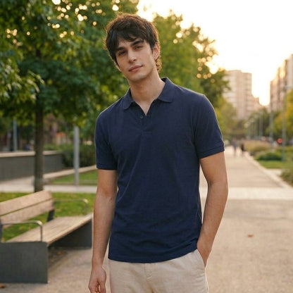 Men's Premium Navy Blue Polo Shirt