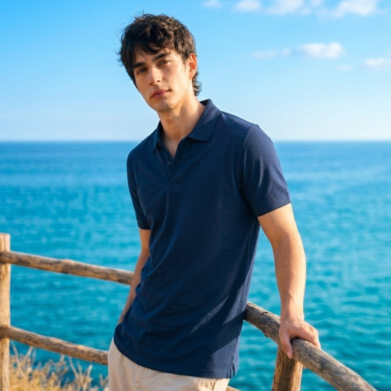 Men's Premium Navy Blue Polo Shirt
