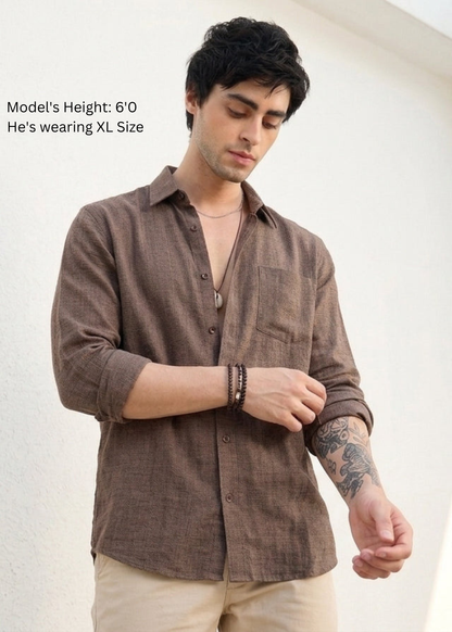 Wilsren's Men Linen Textured Shirt - Miti